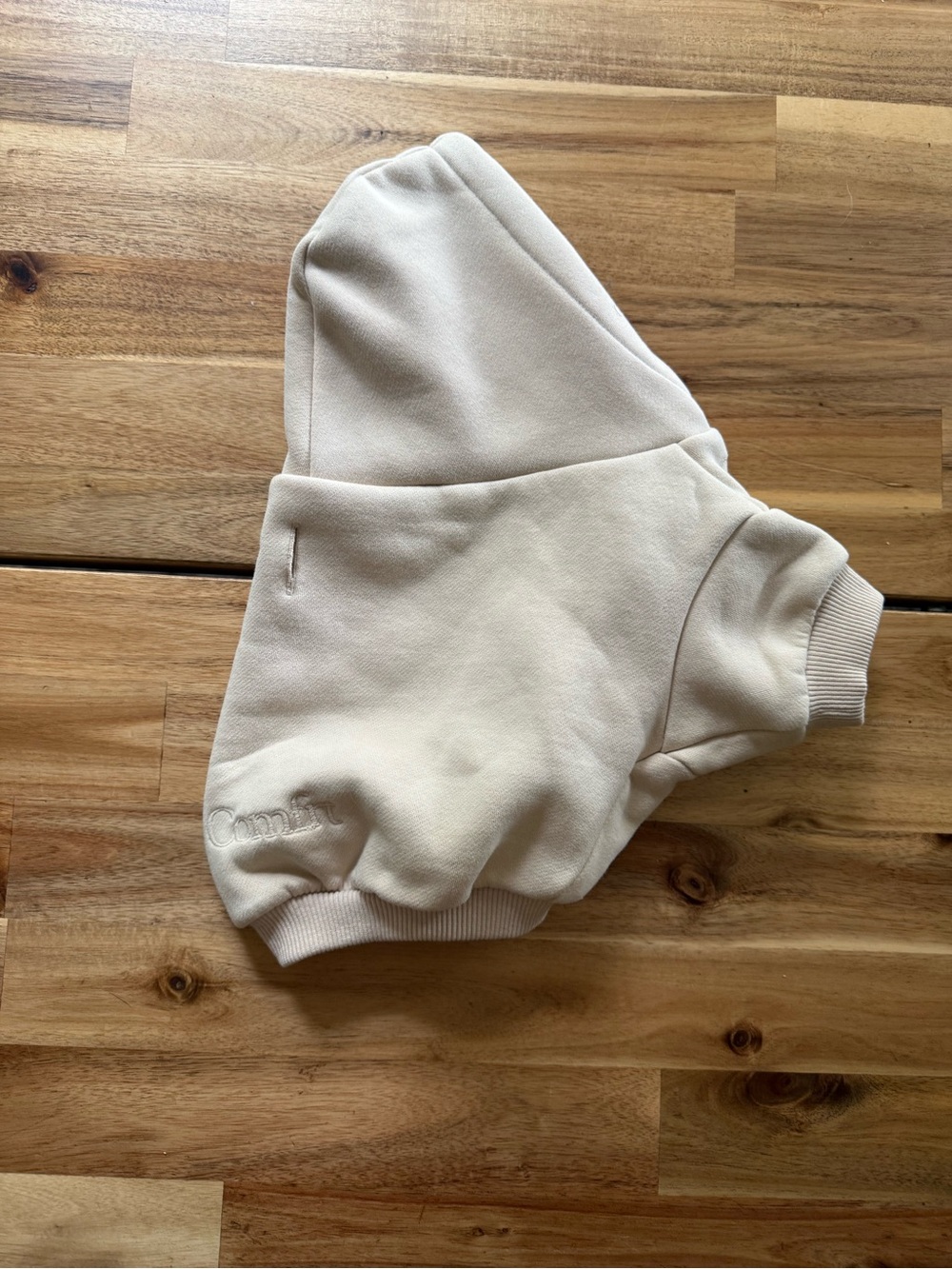 Cream Cozy Dog Sweatshirt with Embroidered Logo